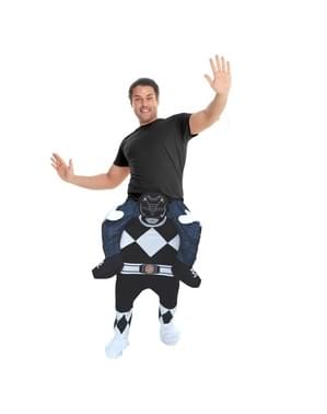 Piggyback Black Power Ranger κοστούμι για ενήλικες
