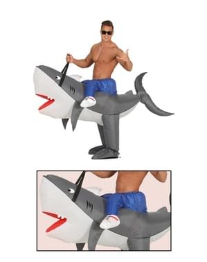 Oppblåsbar tam hai kostyme for voksne