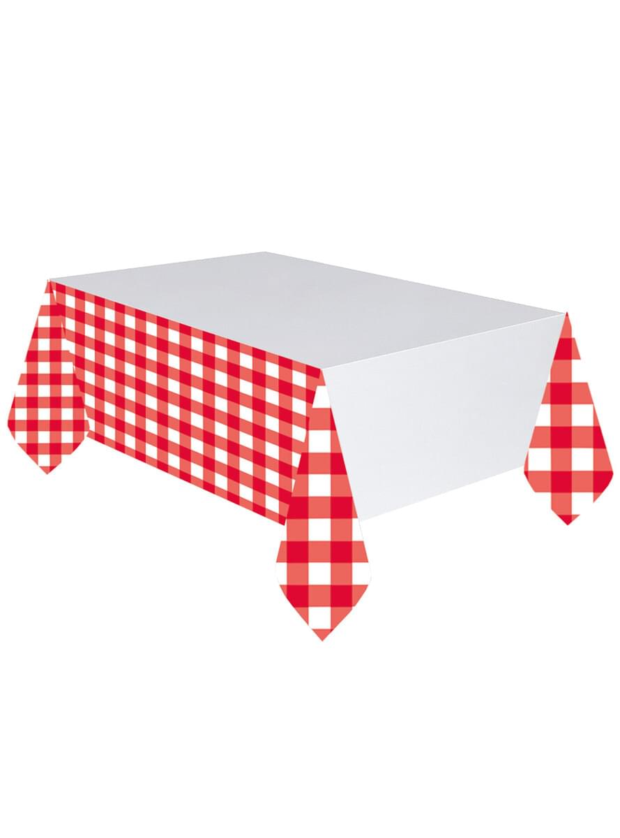 Rot-weiß karierte Tischdecke