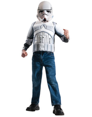 Anak laki-laki Muscular Stormtrooper Star Wars Costume Kit dalam kotak
