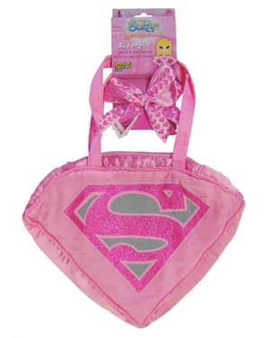 Girls Supergirl My Super Bestfriends Handbag and Hair Bows Set
