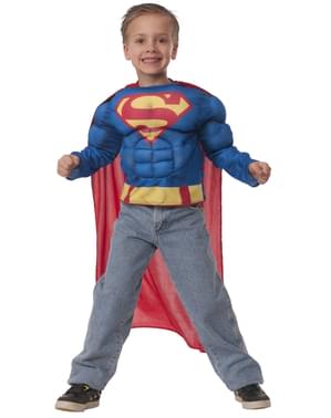 Boys Kutulu Kaslı Superman Kostüm Seti