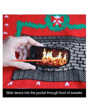 Pull de Noël Cheminée Digital Dudz