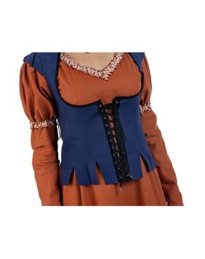 Disfraz de campesina medieval naranja para mujer