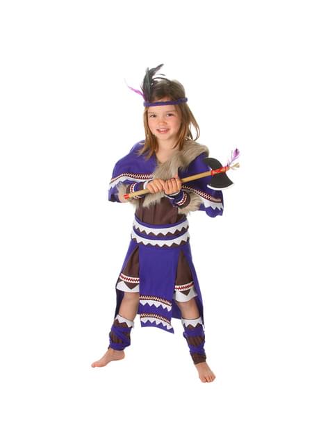 Indianerkriegerin Kostüm für Mädchen
