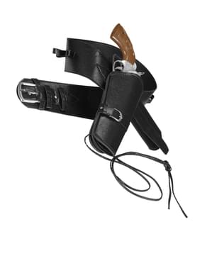 Zwarte riem met pistool holster voor mannen