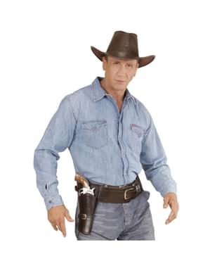 Centură cu teacă pentru pistol maro pentru bărbat