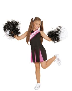 Kostium cheerleaderka czarno różowy dla dziewczynki
