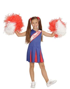 Kostum Gadis Cheerleader Biru dan Merah
