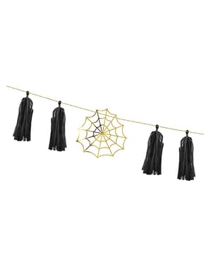 Paper Garland with Gold Cobwebs