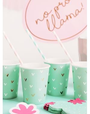 6 vasos verdes - Llama Party