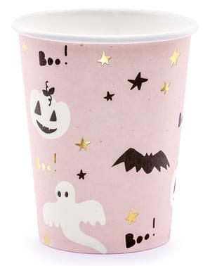 6 Black & Pink Cups - Boo!