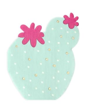 20 Serviettes en papier cocktail cactus (11 cm)