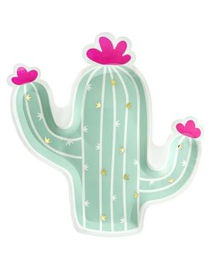 6 pratos de cactus (23 cm) - Llama Party