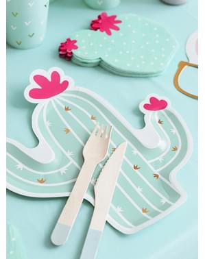 6 tallrikar med kaktus (23 cm) - Llama Party