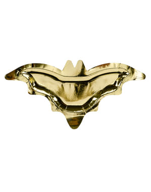 6 pratos dourados em forma de morcego (37 cm)