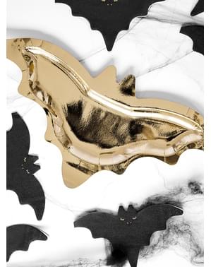 6 Fledermaus Pappteller gold (37 cm)
