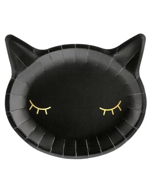 6 Black Cat Plates (22 cm)