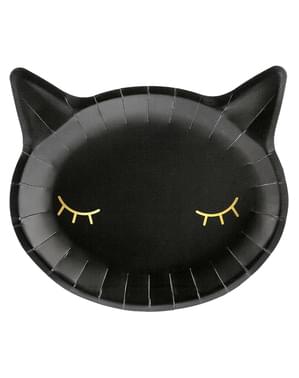 6 talířů černá kočka (22 cm)