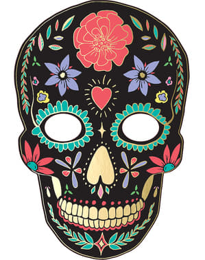 Maschera di teschio messicano Catrina nera - Giorno dei Morti