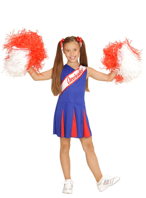 Cheerleader Kostüm blau für Mädchen