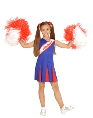 Blåt cheerleaderkostume til piger