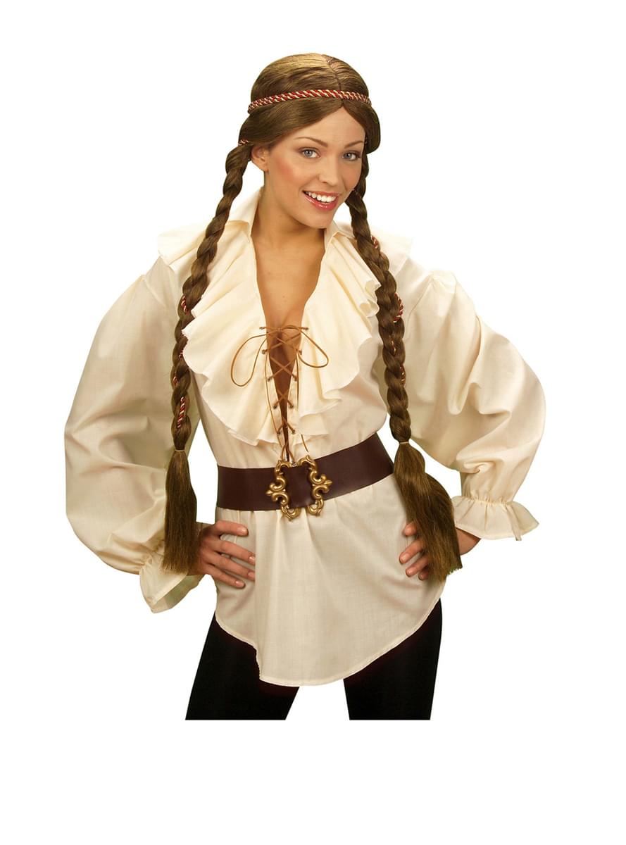 Camisa beige de pirata disfraz mujer Funidelia