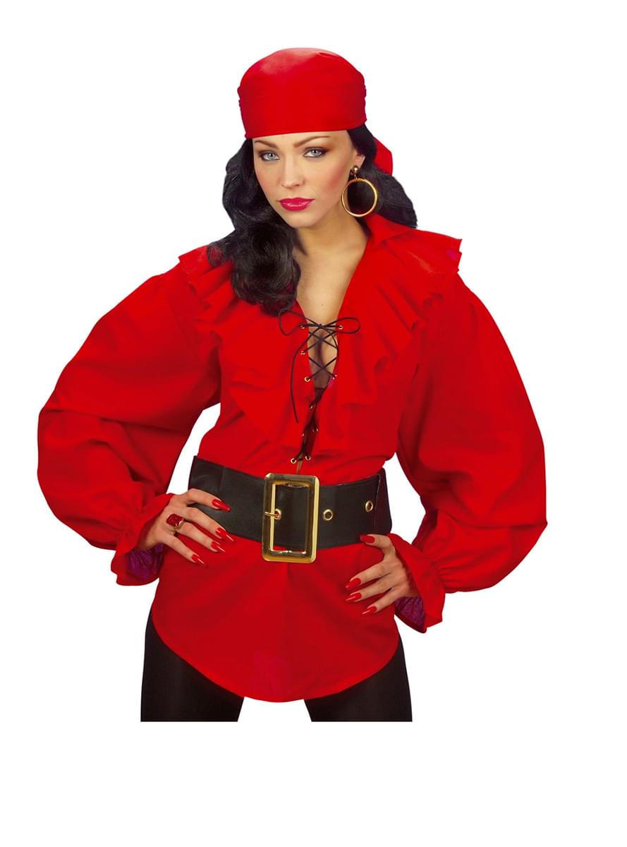 Womens Red Pirate Shirt