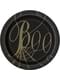 8 Cobweb Dessert Plates in Black (18 cm) - Golden Spider