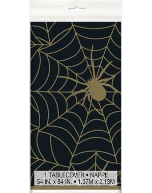 Cobweb Tablecloth in Black - Golden Spider
