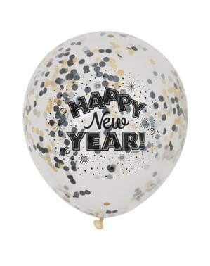 6 balloons for new year's eve (30 cm) - Happy New Year!