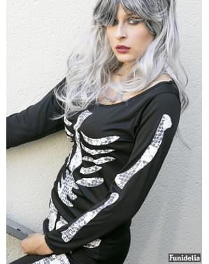 Fato de esqueleto preto para mulher