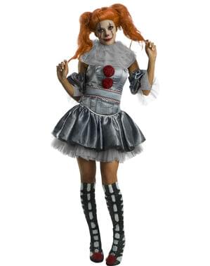 Pennywise Deluxe Kostyme til Dame - IT The Movie