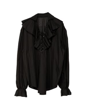 Chemise noire pirate homme
