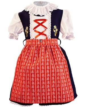 Dirndl Oktoberfest bleu et rouge fille