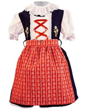 Dirndl Oktoberfest modra in rdeča za deklico