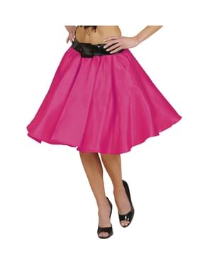 Jupe satin rose avec jupon femme