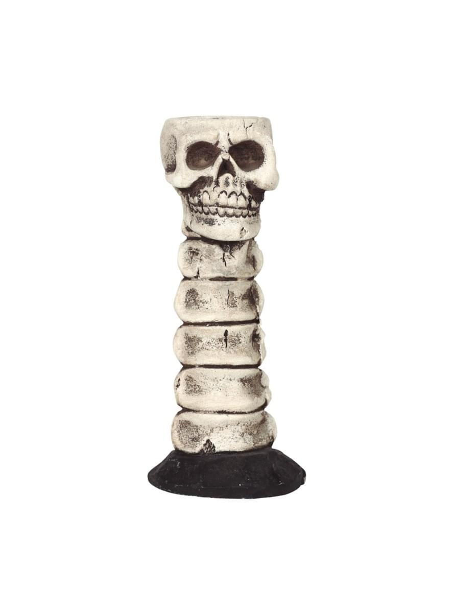 Candelabro decorativo con teschio (17 cm)