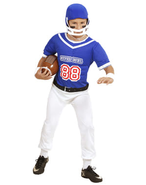 Kostum pemain American Football Biru untuk anak laki-laki