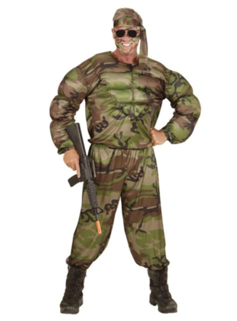 Disfraz de Militar de camuflaje para hombre