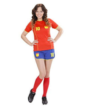 Fato de jogadora de futebol espanhola para mulher