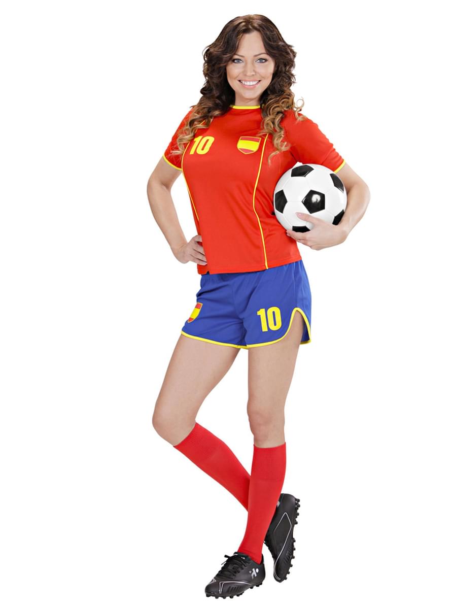 Spaanse voetballer kostuum voor vrouw