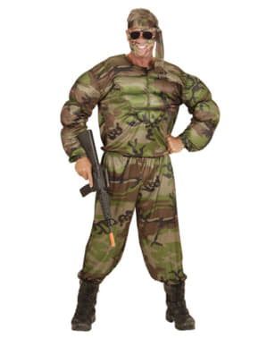 Costum de soldat musculos pentru bărbat mărime mare