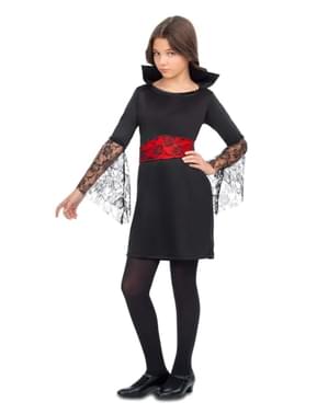 Vampyr kostume til piger i sort og rød