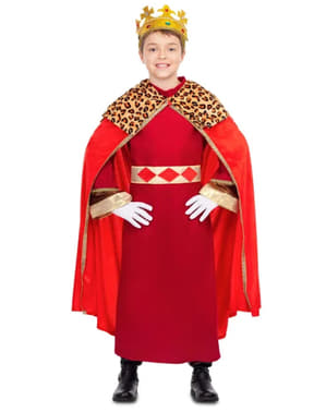 Elegant Wise King Costume for Kids in Red