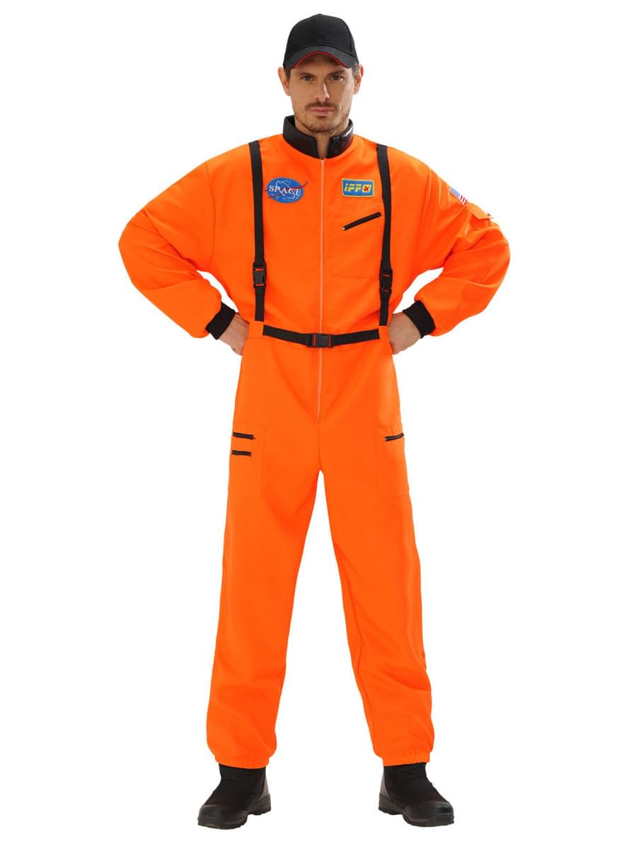 Mens Orange Astronaut kostīms