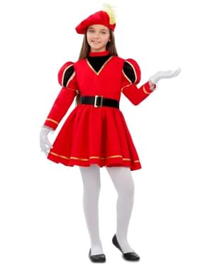 Elegant Royal Page Costume for Girls in Red