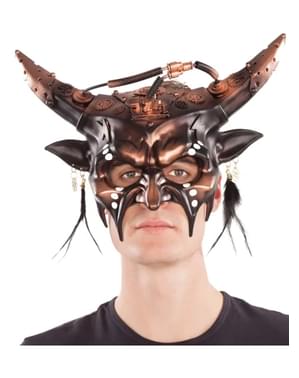 Steampunk Maske mit Hörnern für Herren