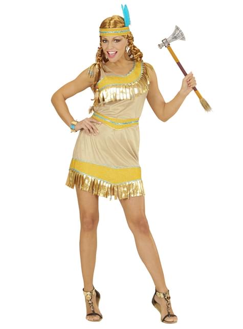 Indianer Kostyme Gull Dame