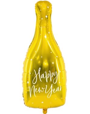 Балон от фолио бутилка с надпис „Happy New Year“ (32x82 cm)